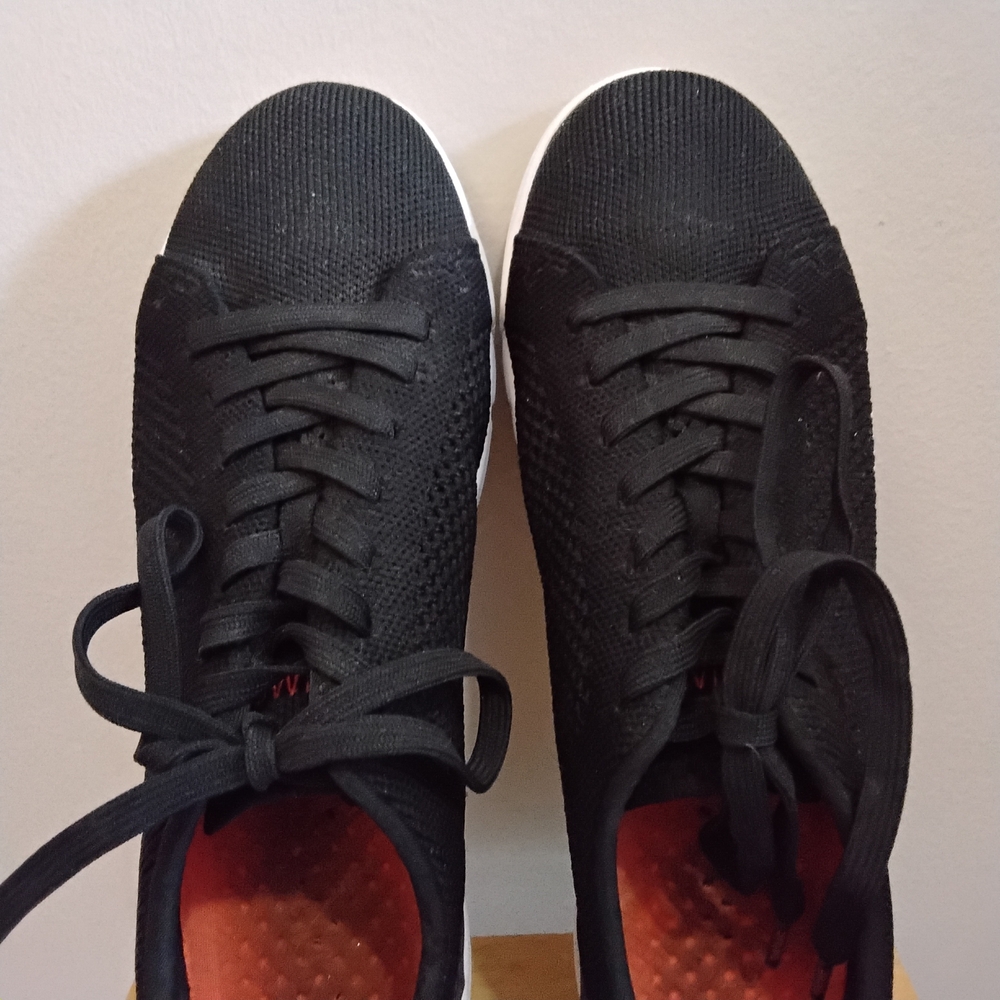Swims Black Knit Lace-Up Sneakers with White Sole – Size 8 Women EUC - Picture 11 of 16
